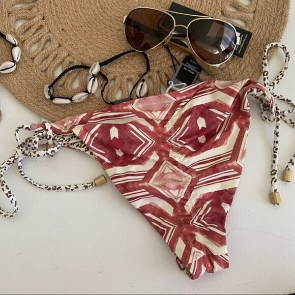 𝅺DOLCE Vita Tie side Cheeky Bikini bottom MEDIUM boho bohemian Reversible NWT - Picture 8 of 11